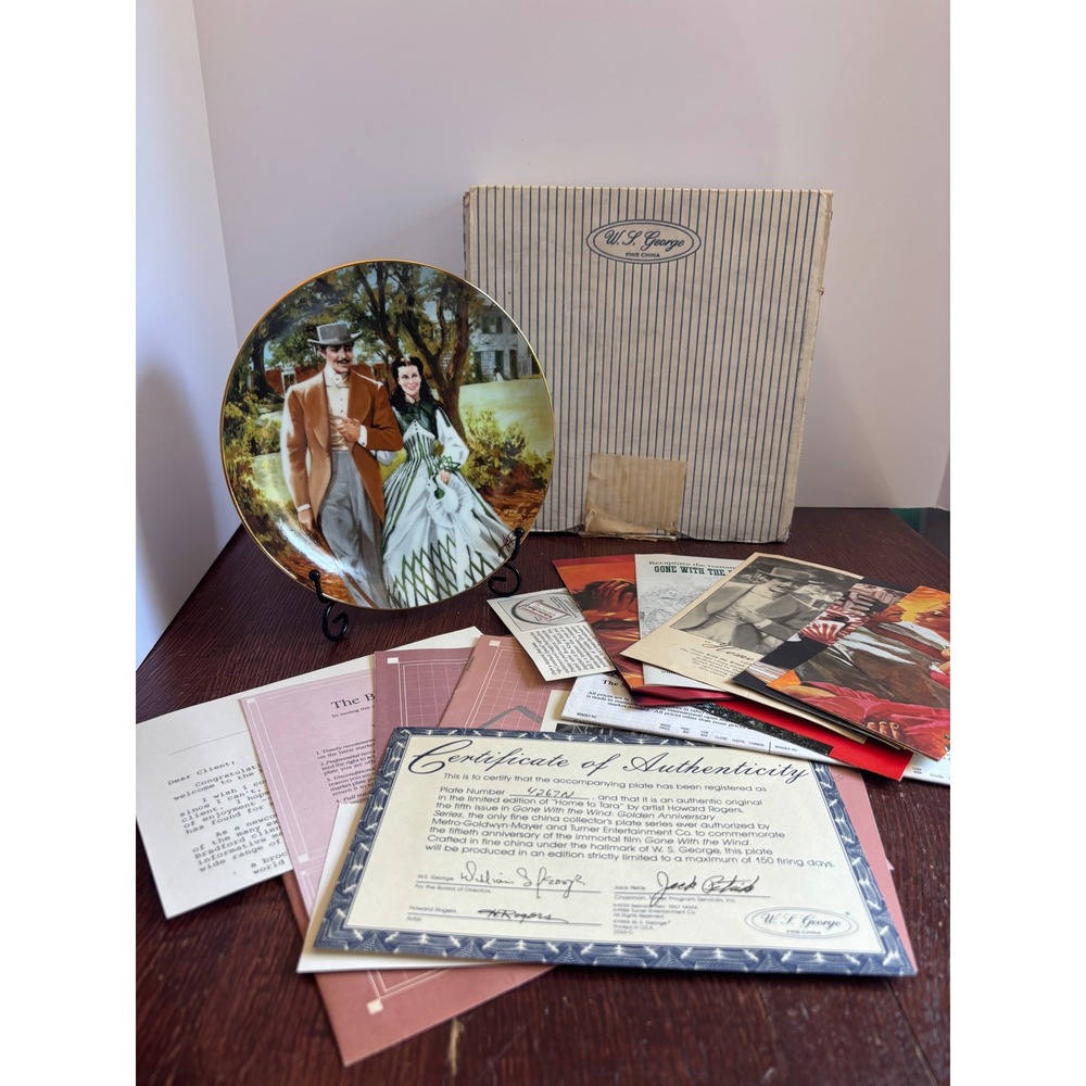 WS George Gone With the Wind Home to Tara Collector Plate Howard Rogers 1989